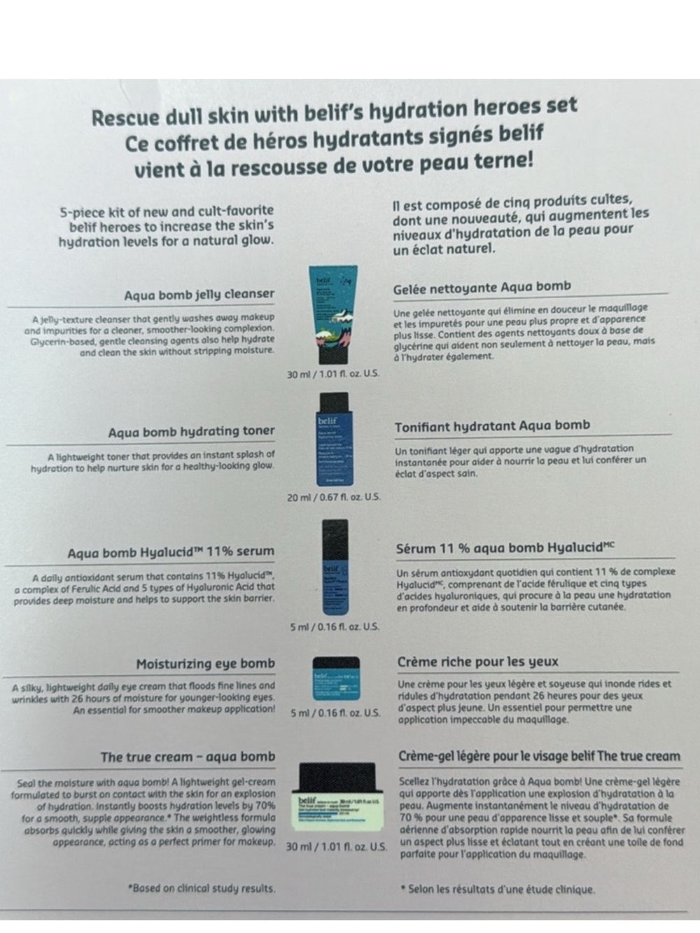 belif Hydration Heroes 5 pc Travel Gift Set NEW! - Picture 11 of 11
